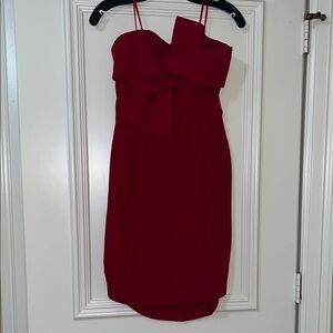 Adelyn Rae red strapless bow dress. NWT.
